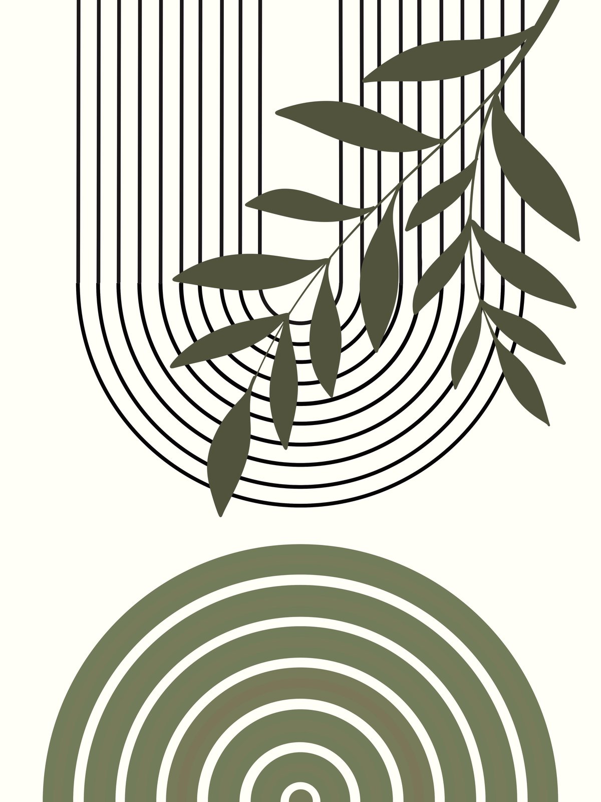 Mid Century Modern Botanical Arch Wall Art