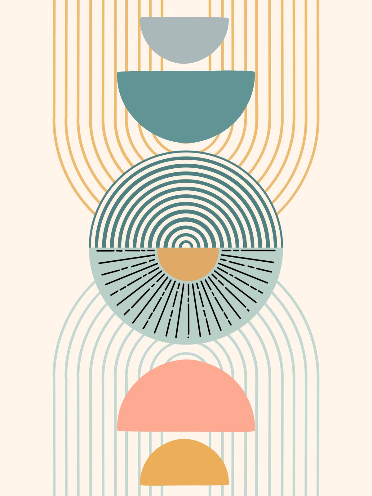 Mid-Century Abstract Arch Wall Art