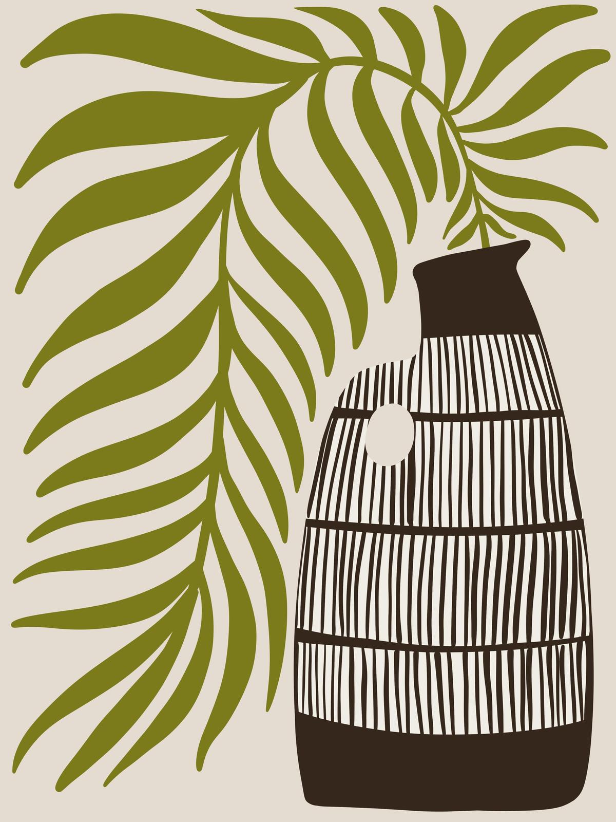 Mid-Century Botanical Vase Wall Art