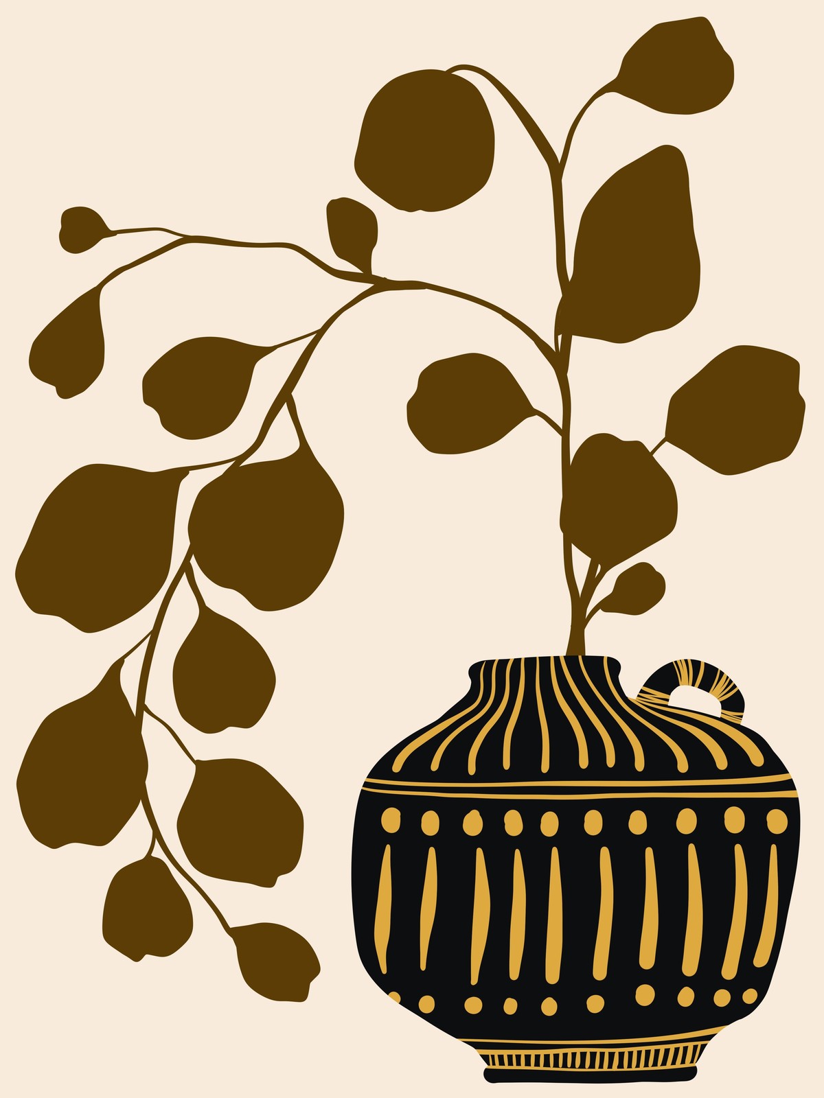 Eucalyptus Vase Boho Minimalist Wall Art