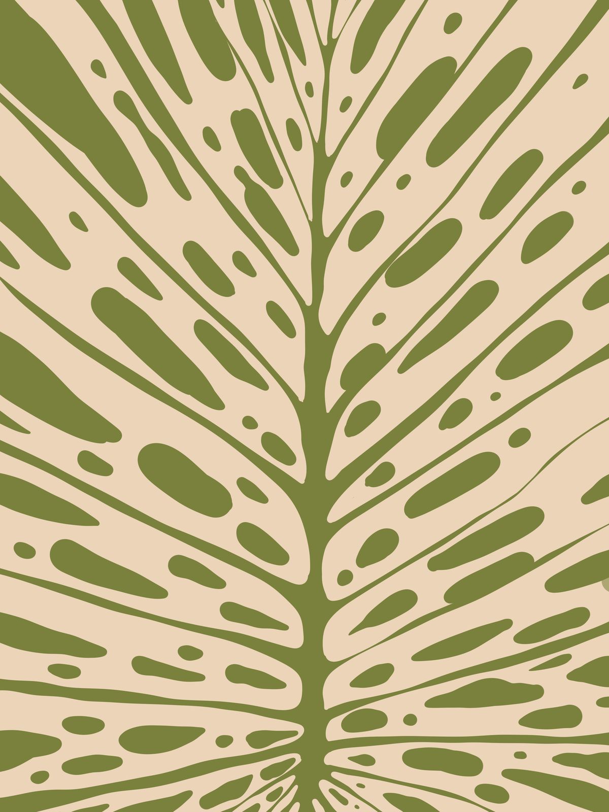 Monstera Leaf Modern Abstract Wall Art