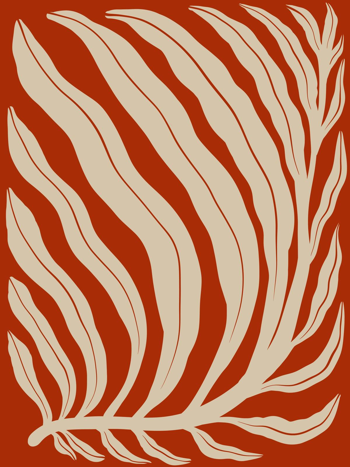 Abstract Botanical Terracotta Wall Art