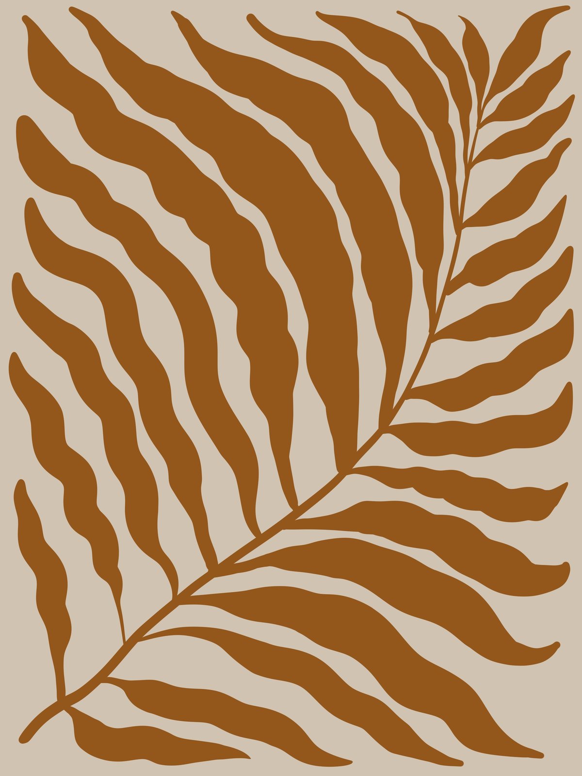 Abstract Terracotta Palm Leaf Wall Art