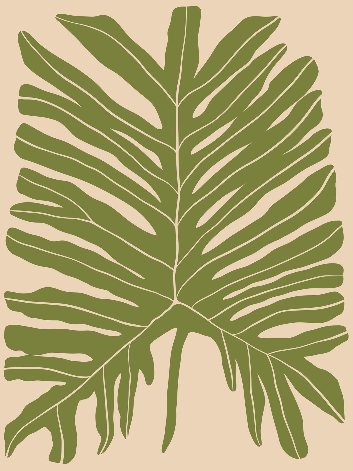 Minimalist Green Leaf Nature Wall Art