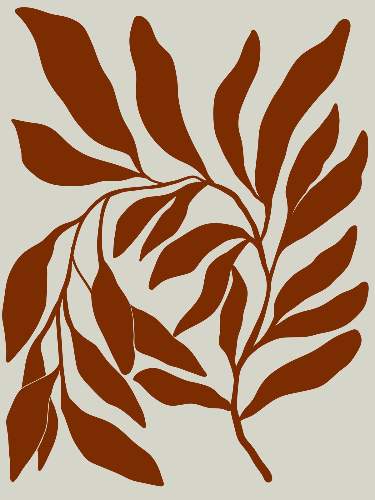 Abstract Botanical Terracotta Leaf Wall Art