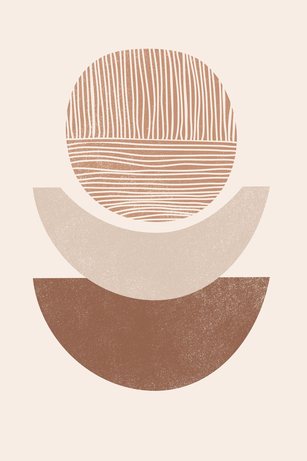 Modern Abstract Geometric Terracotta Wall Art