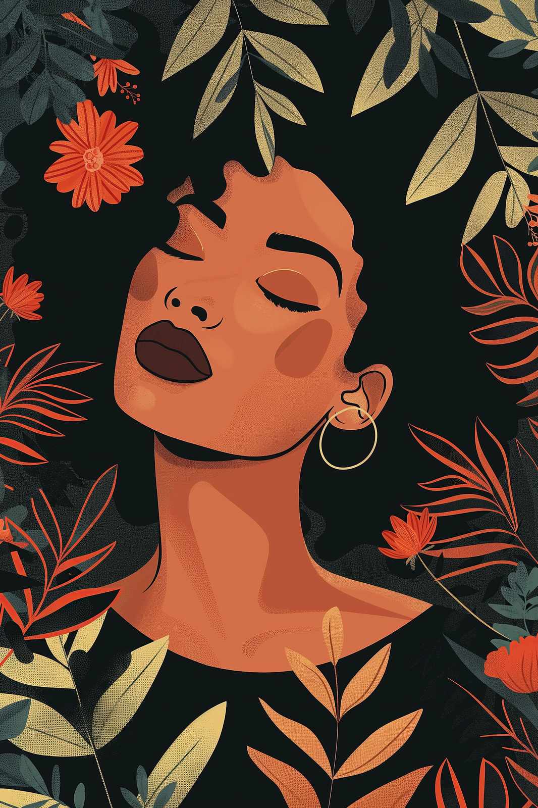 Serene Bloom Portrait Wall Art