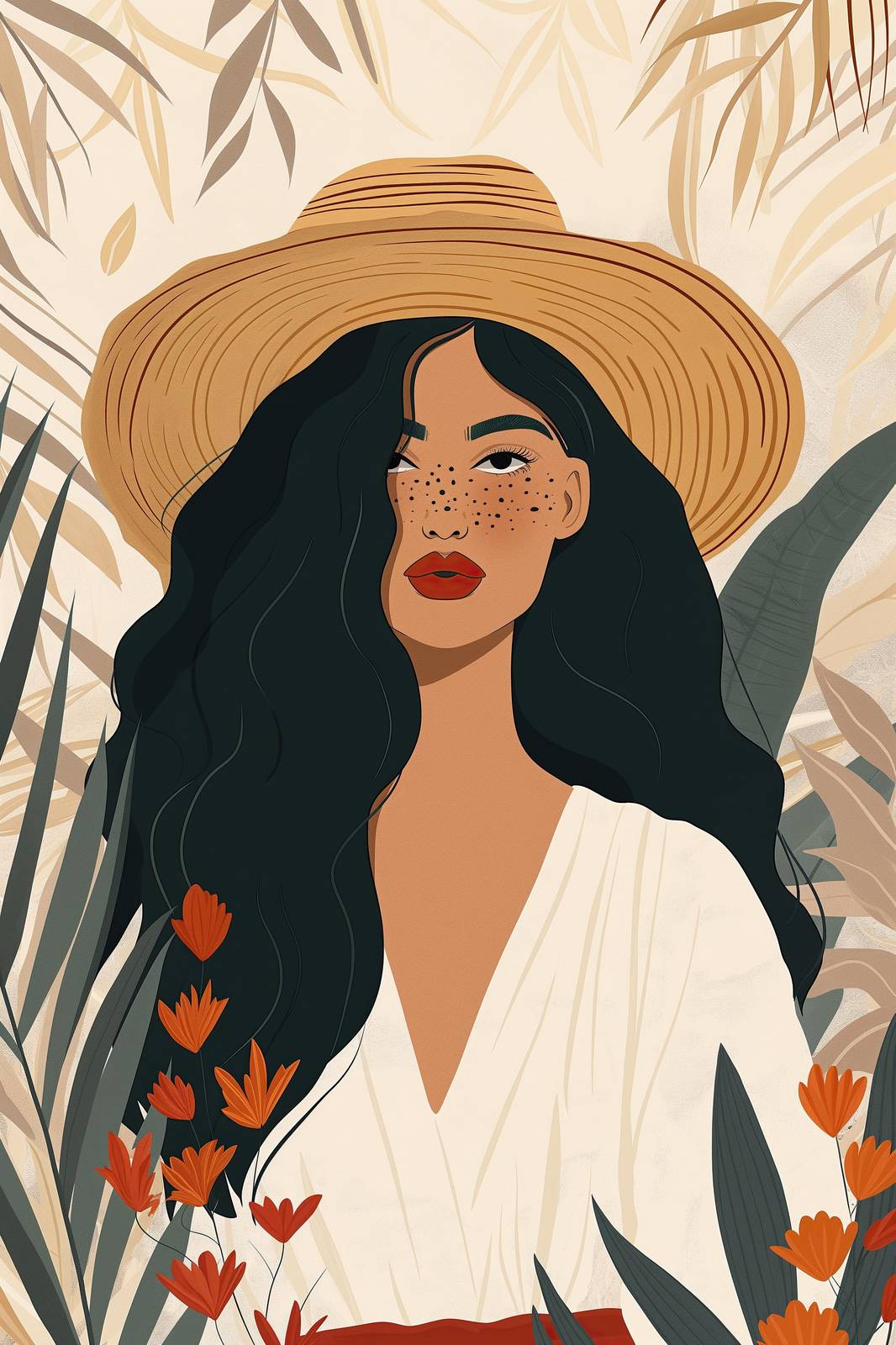 Bohemian Sun-Kissed Woman Wall Art
