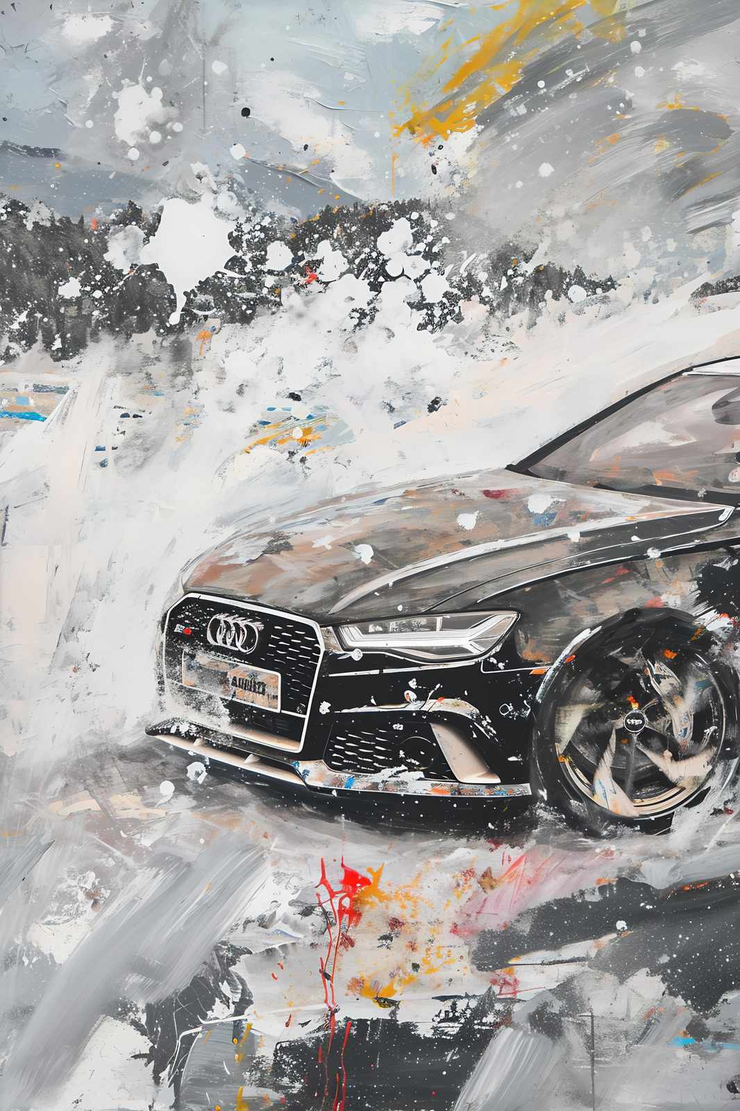Dynamic Audi RS6 Abstract Motion Wall Art