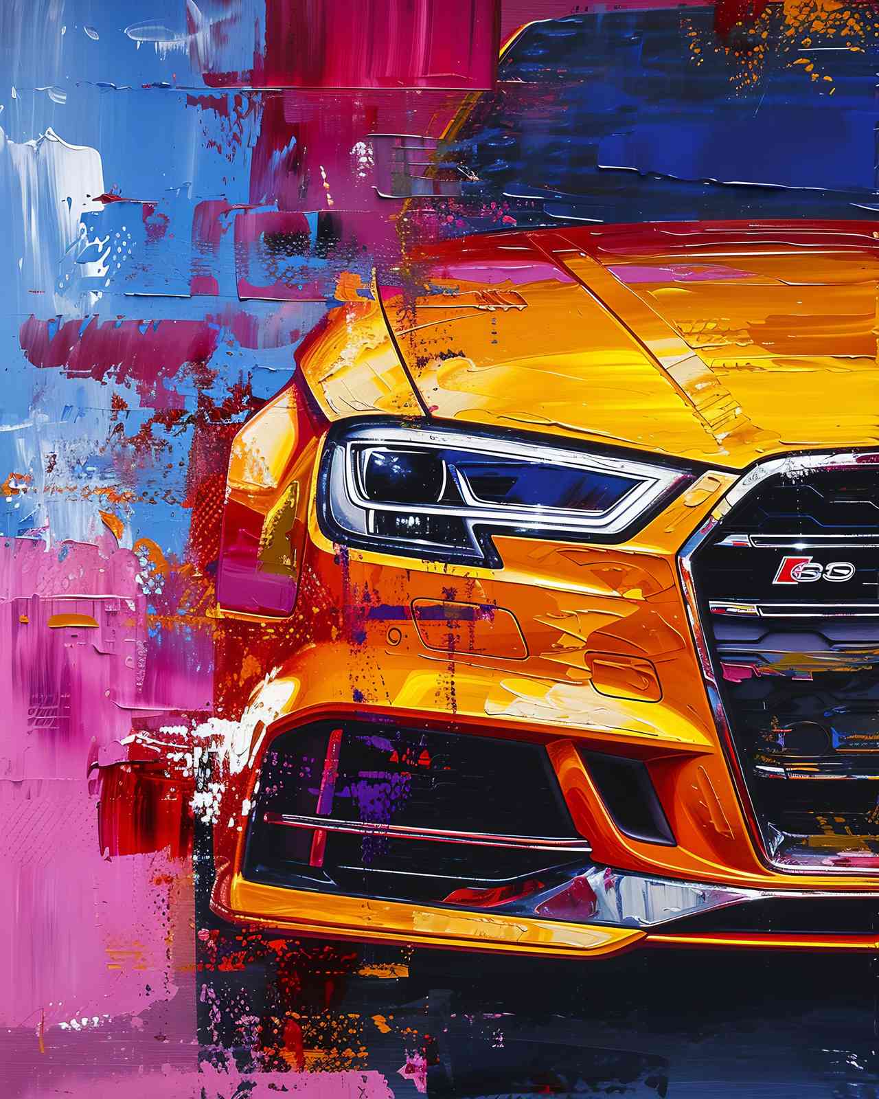 Vibrant Audi Sport Abstract Wall Art