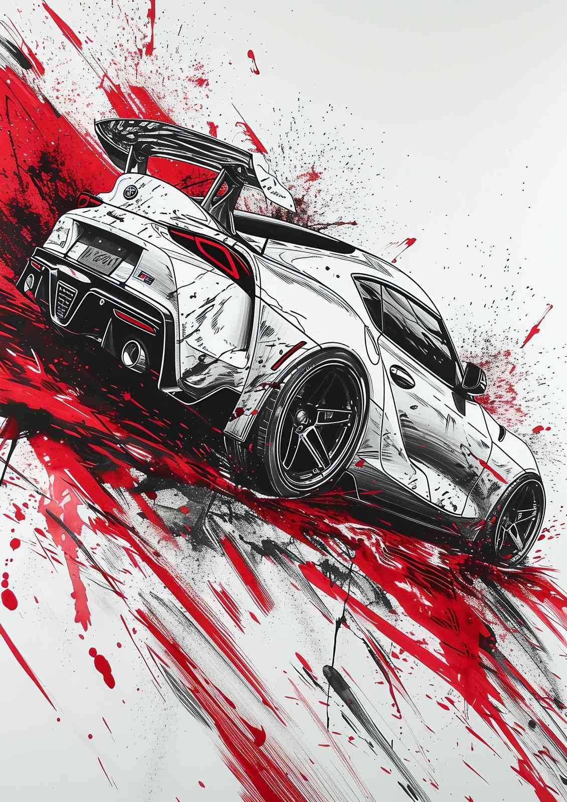Dynamic Red Supra Speed Art Wall Art