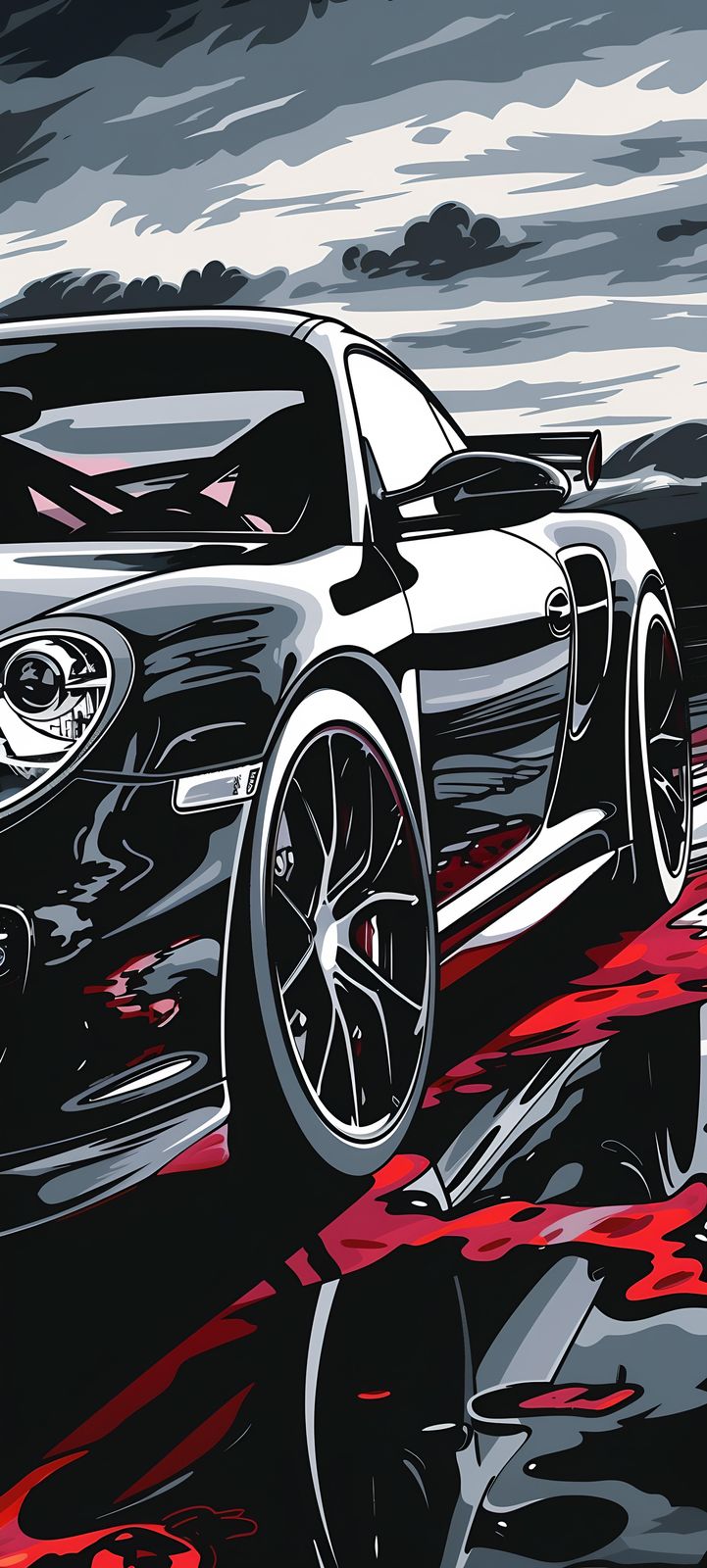 Dynamic Porsche Speed Abstract Wall Art