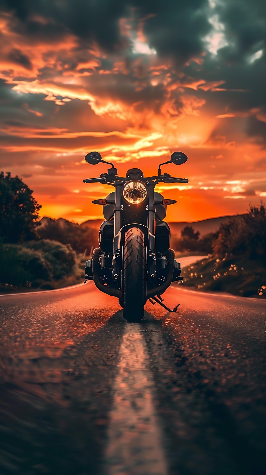 Sunset Motorcycle Adventure Wall Art