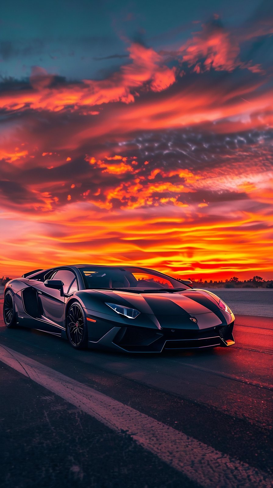 Luxury Sports Car Sunset Wall Art