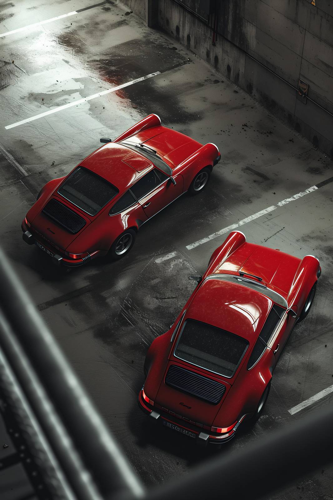 Classic Red Porsche Pair Wall Art