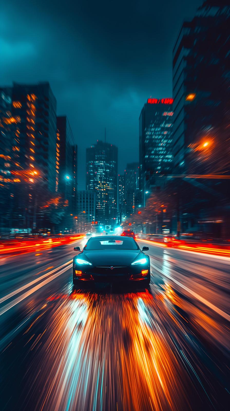 Electric Speed Cityscape Wall Art