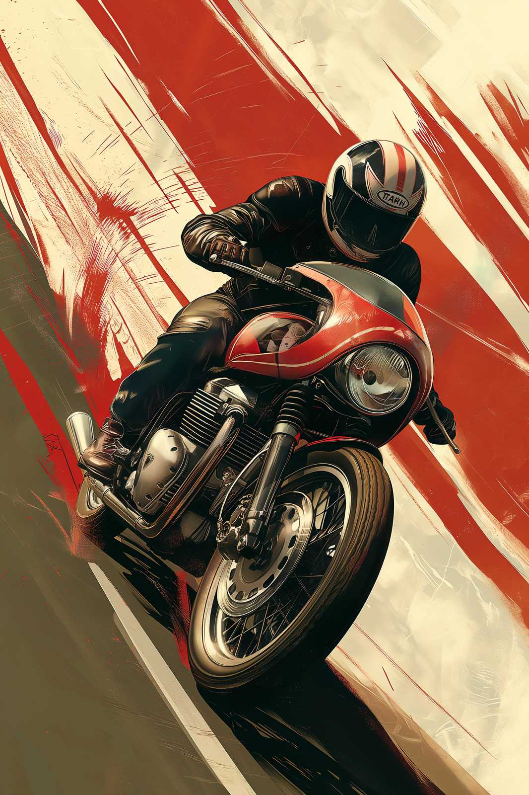 Dynamic Motorcycle Racer Wall Art
