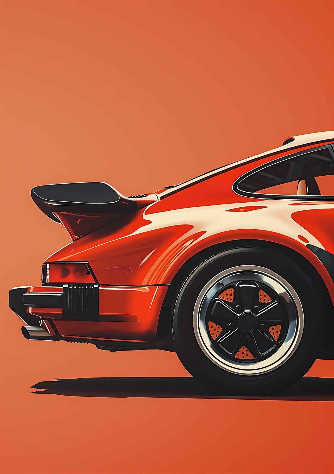 Retro Red Porsche Tail Wall Art