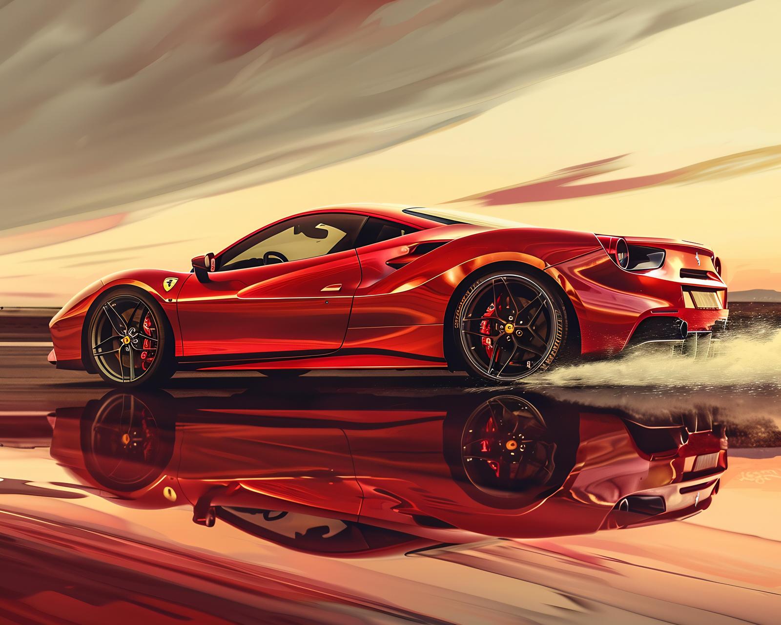 Crimson Speedster Ferrari Wall Art