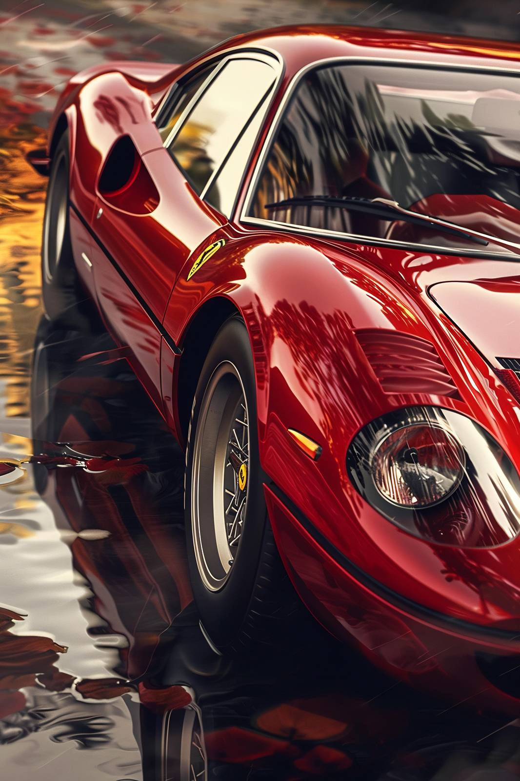 Iconic Red Ferrari Automotive Art Wall Art