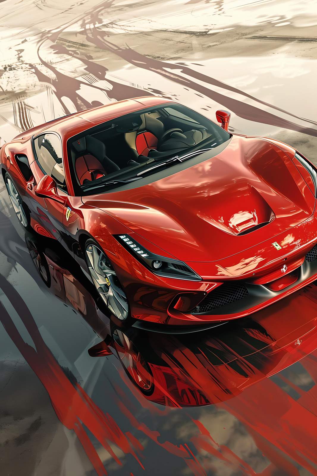Luxury Red Sports Car Wall Art