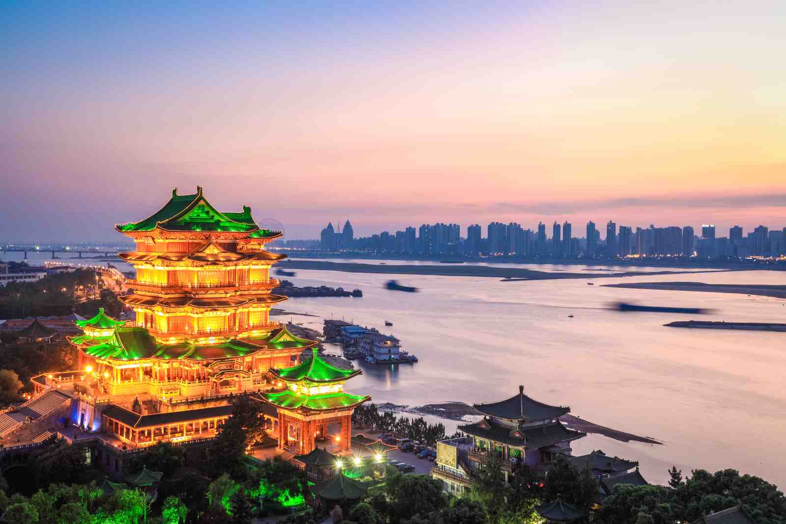 Majestic Pagoda Cityscape Wall Art