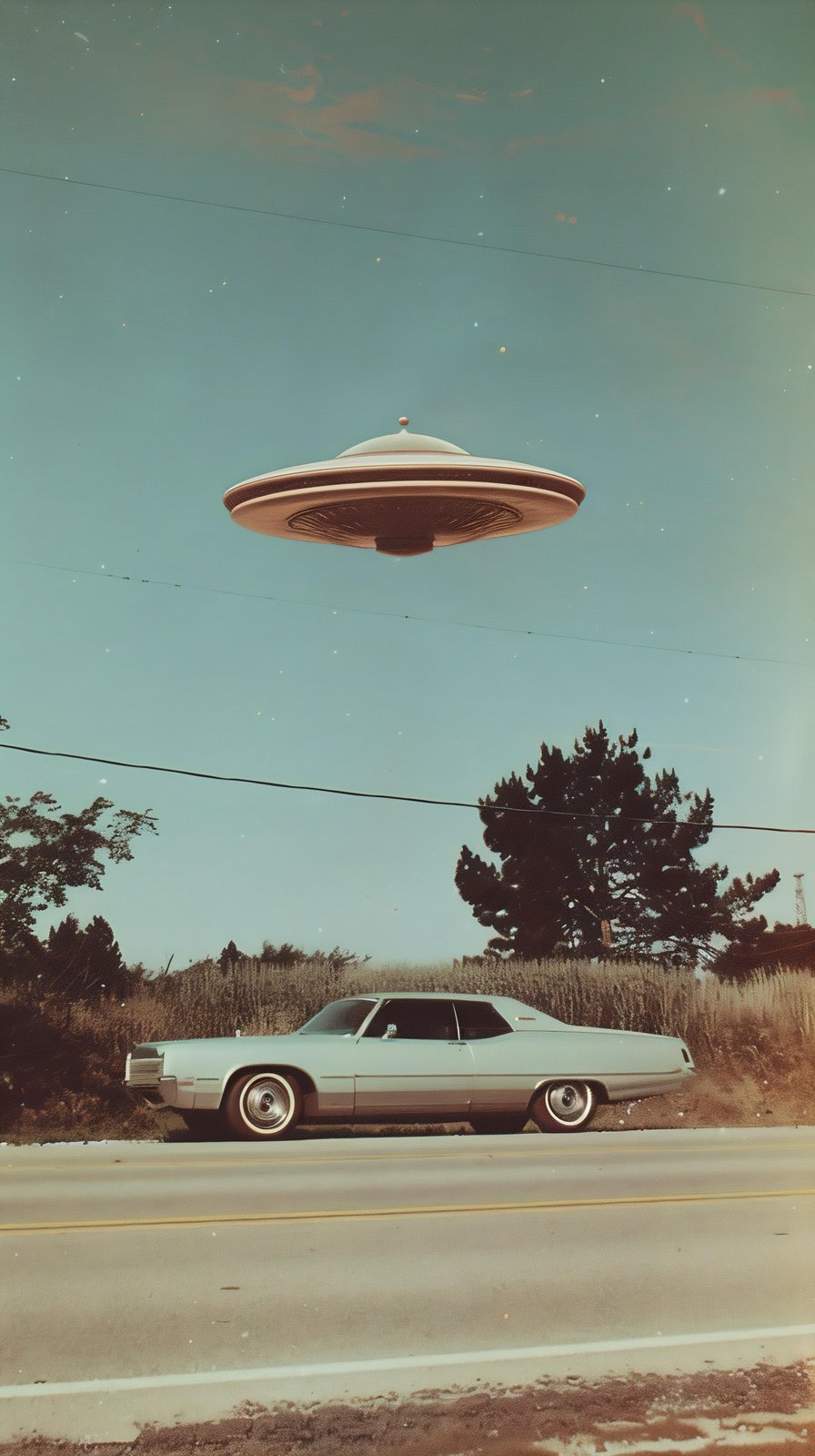 Retro UFO Sighting Car Wall Art