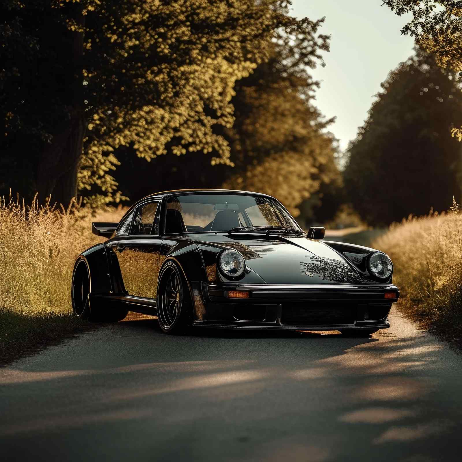 Black Porsche Classic Automotive Art Wall Art