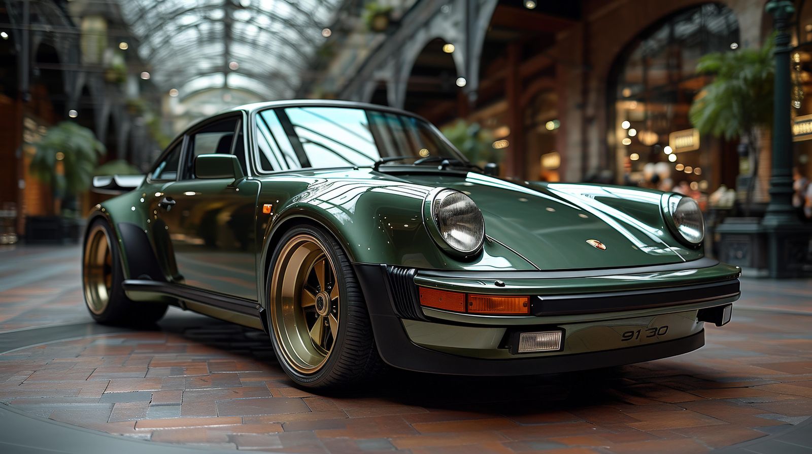 Classic Green Porsche 911 Turbo Wall Art