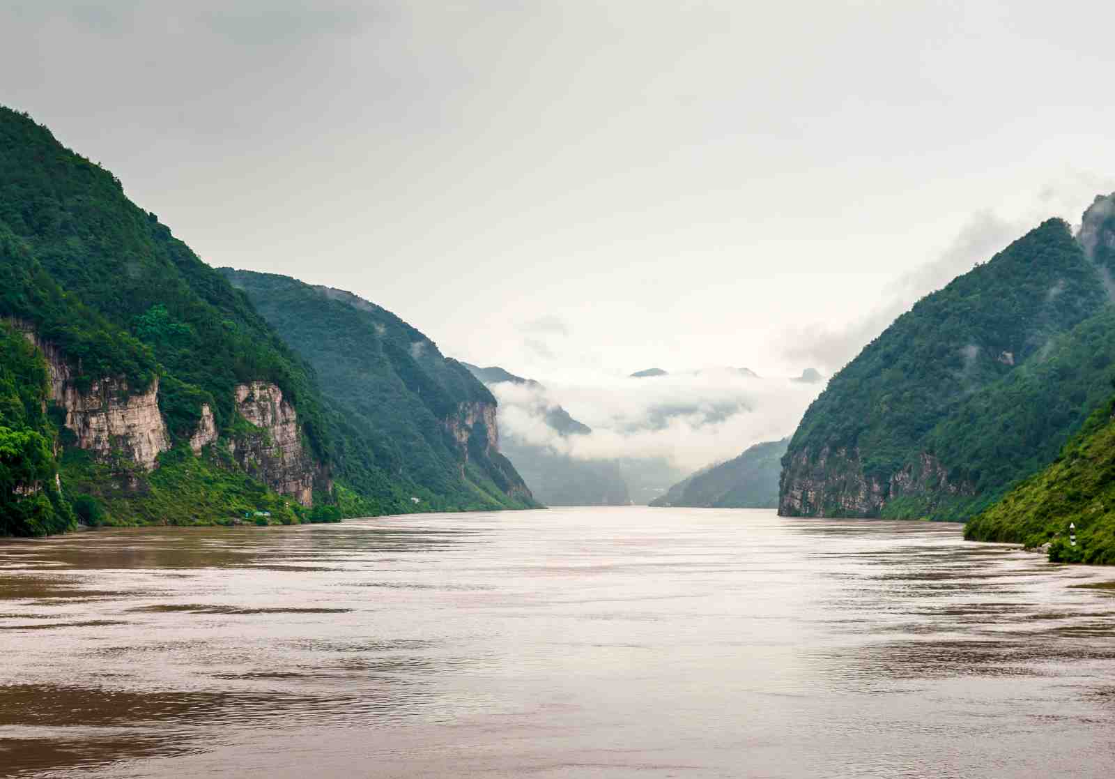 Misty Mountain River Landscape Wall Art