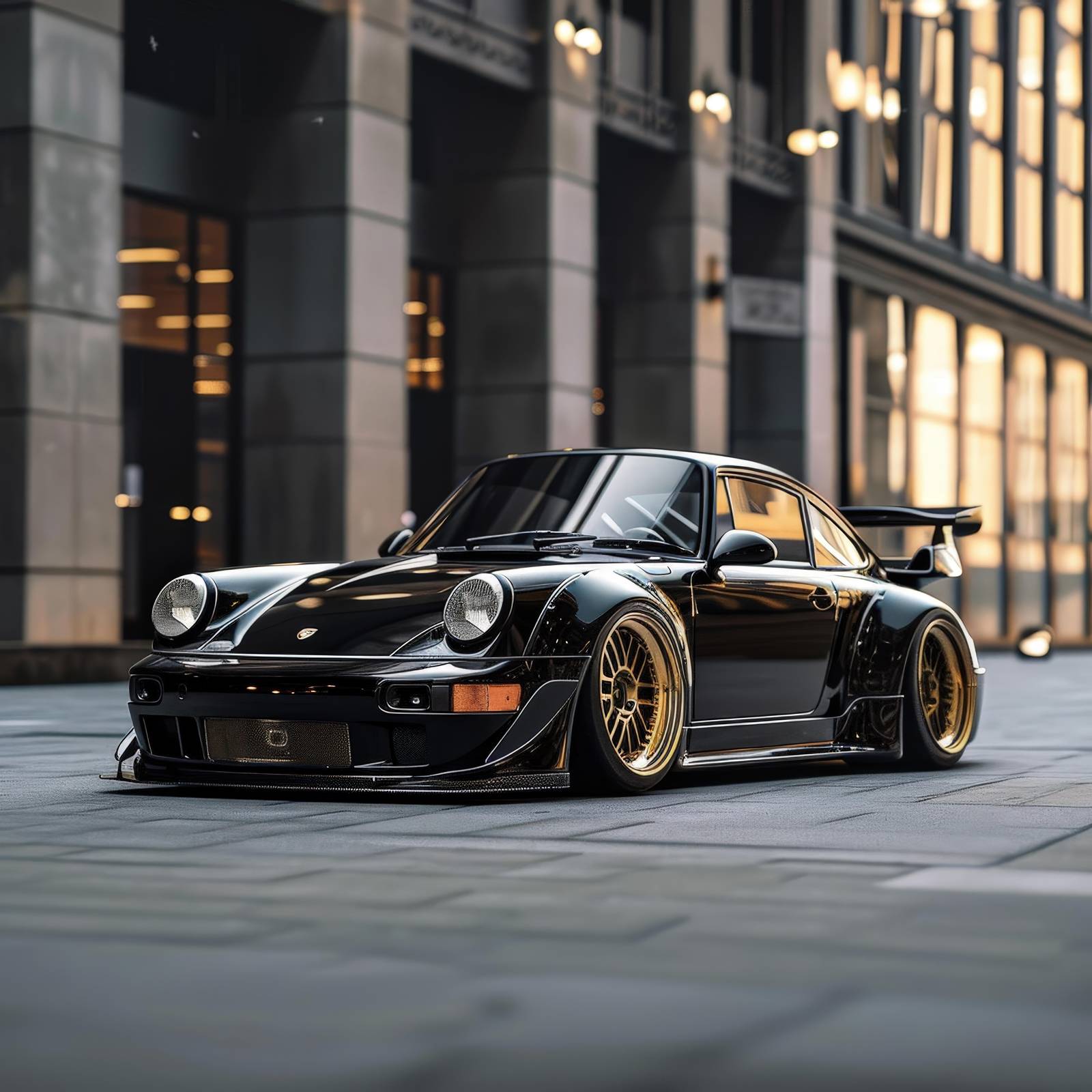 Sleek Black Porsche Luxury Wall Art