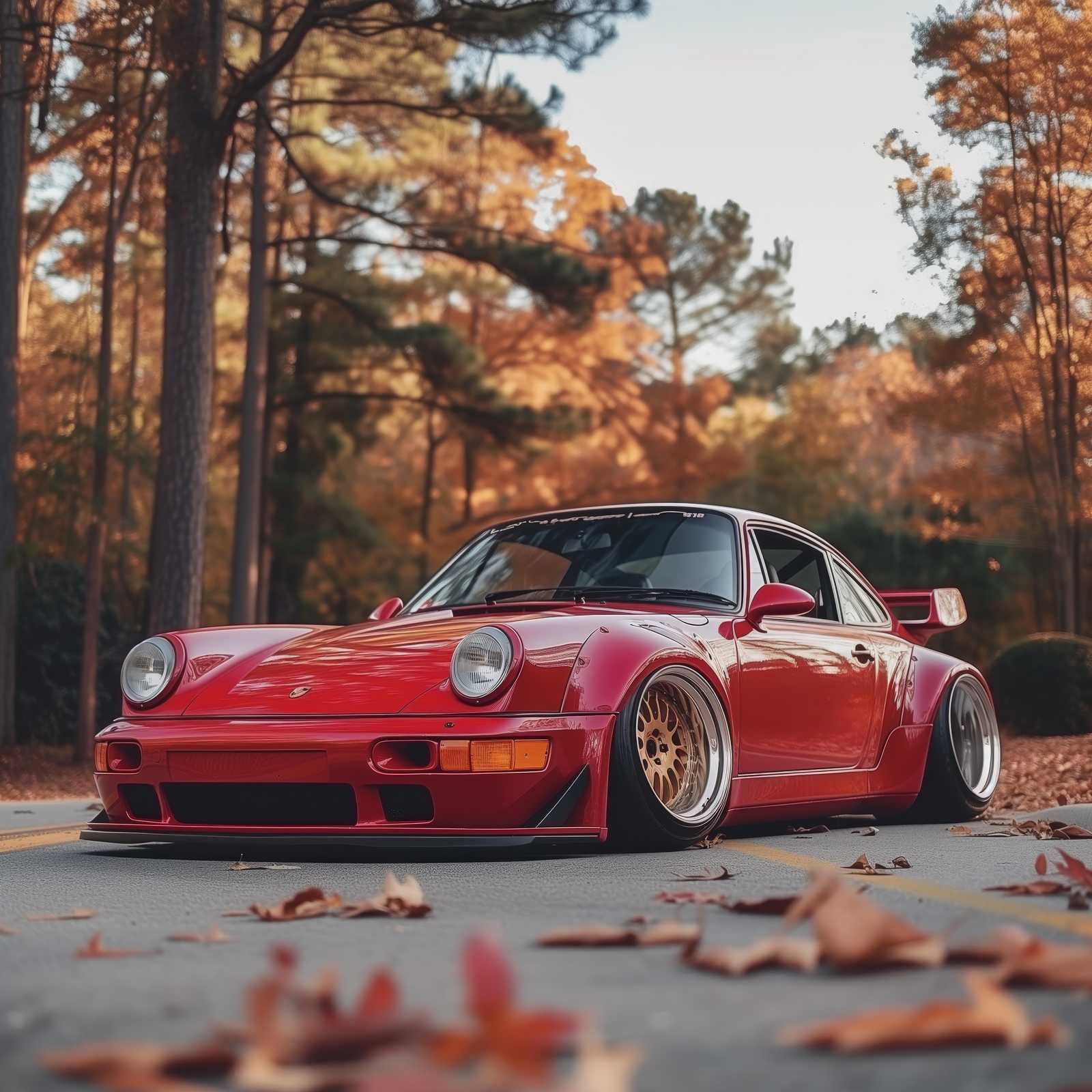 Red Porsche Turbo Widebody Wall Art