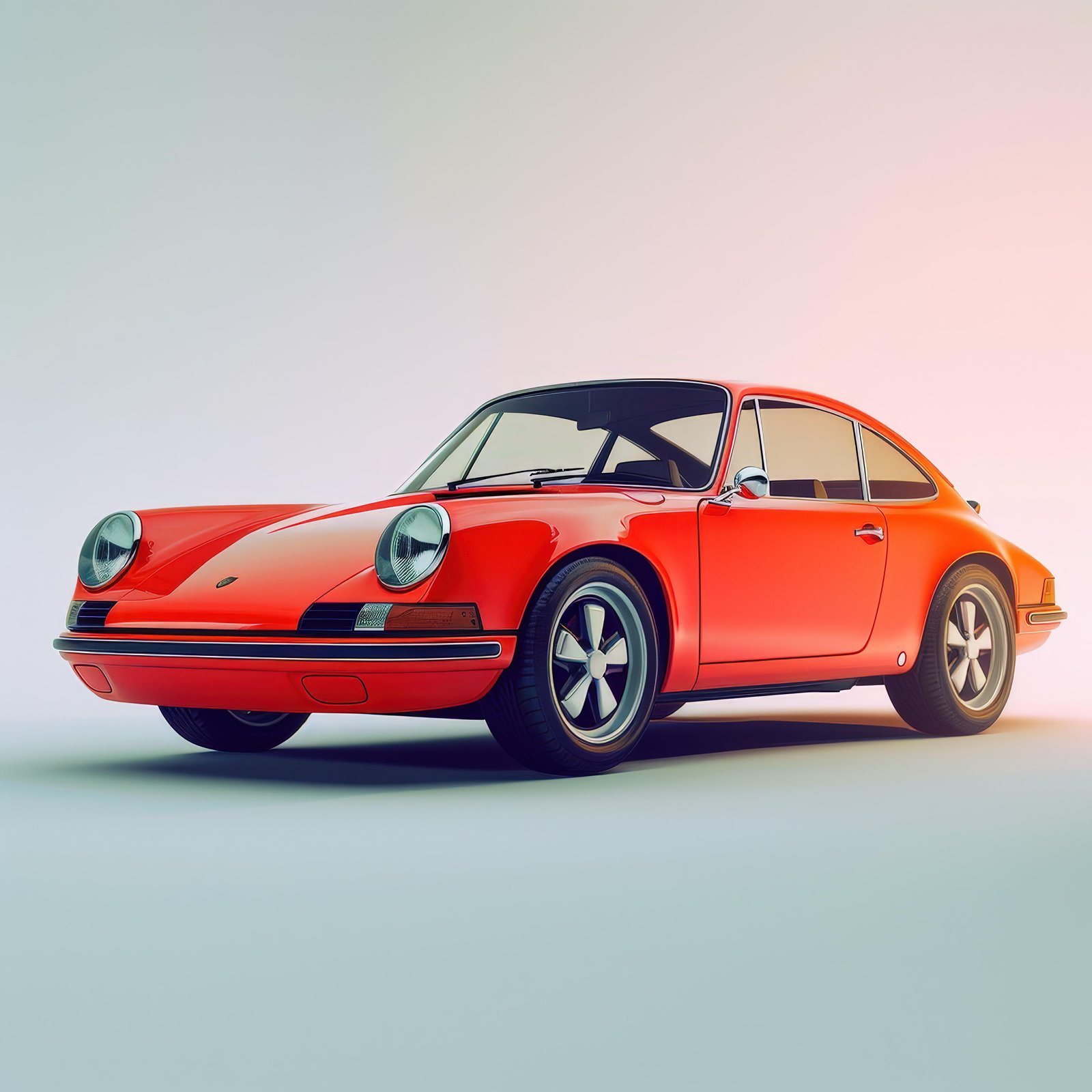Classic Red Porsche 911 Retro Wall Art Wall Art