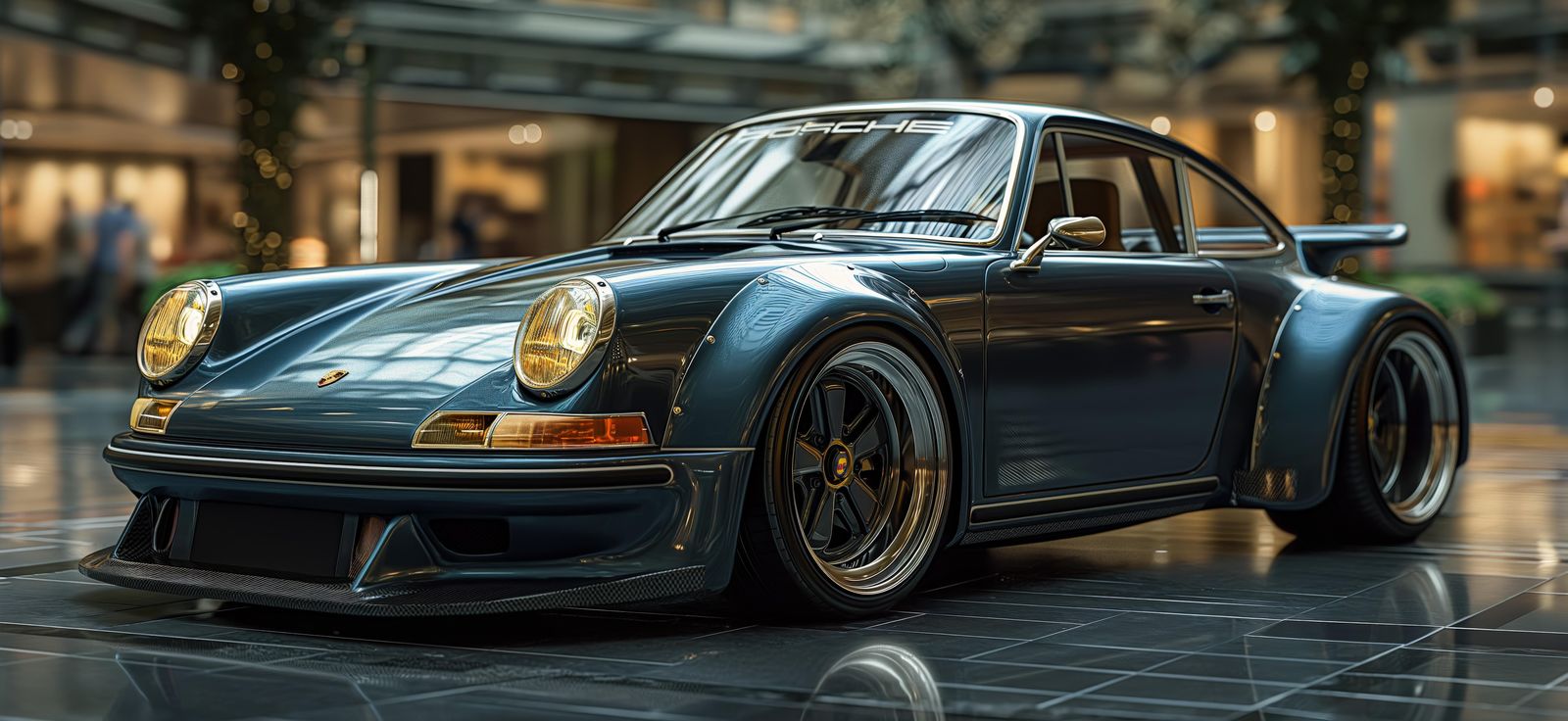 Sleek Blue Porsche 911 Turbo Wall Art