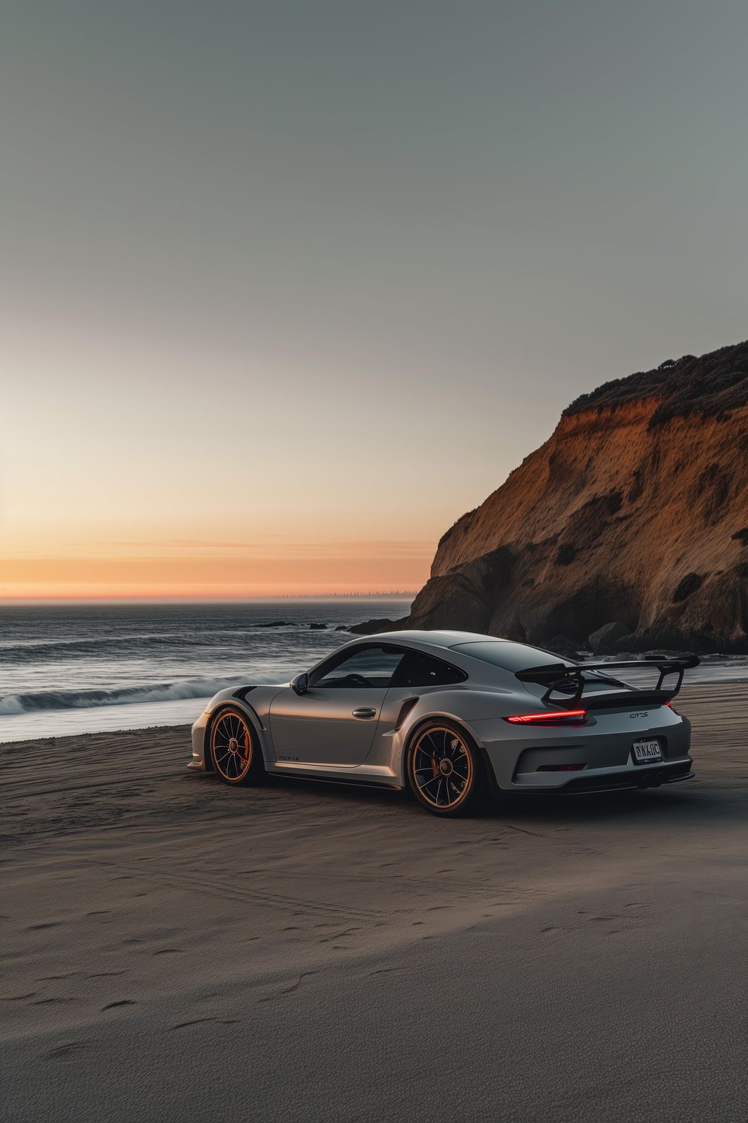 Luxury Porsche GT3 RS Beach Sunset Wall Art