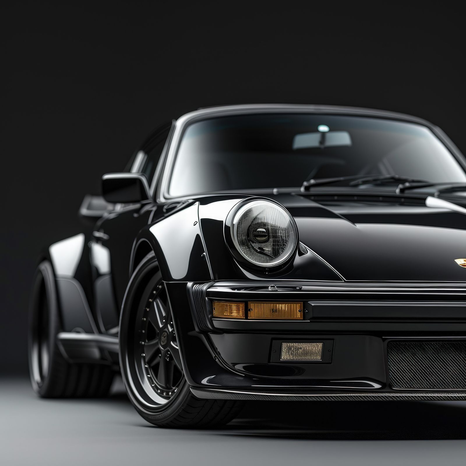 Sleek Black Porsche Art Wall Art