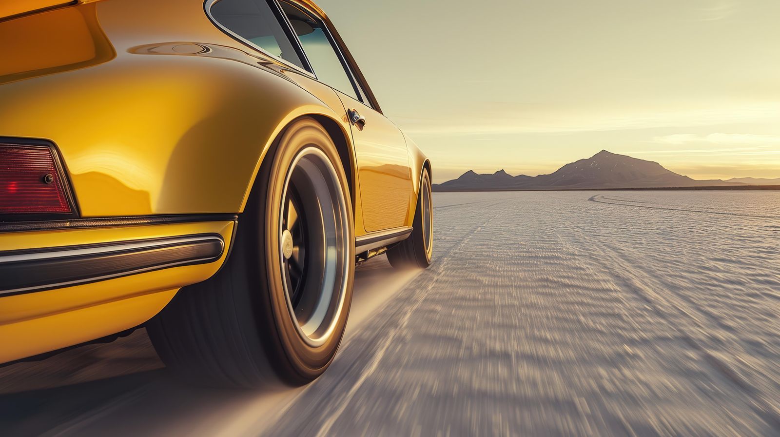 Golden Speedster on Salt Flats Wall Art