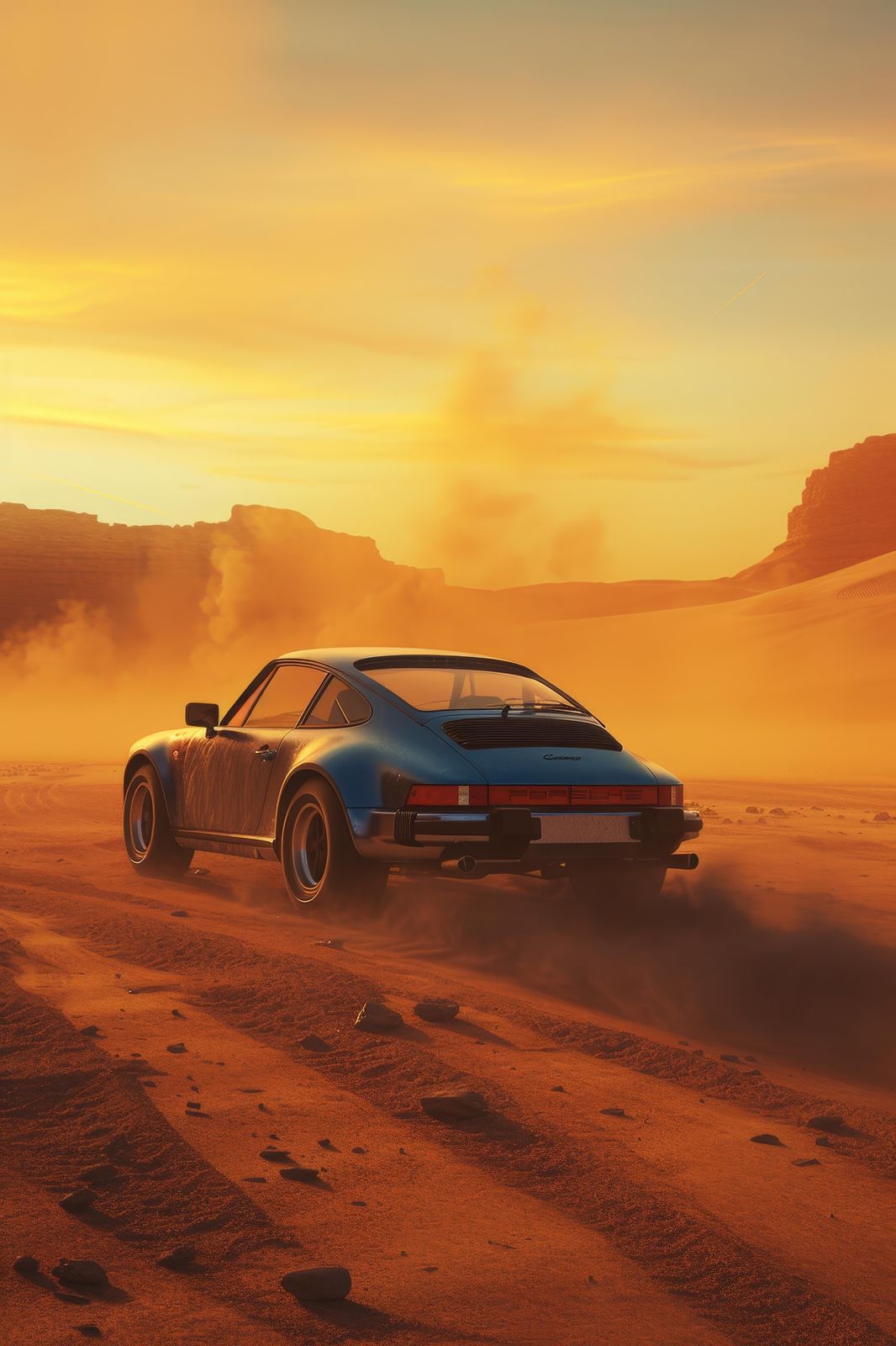 Vintage Porsche Desert Drive Wall Art