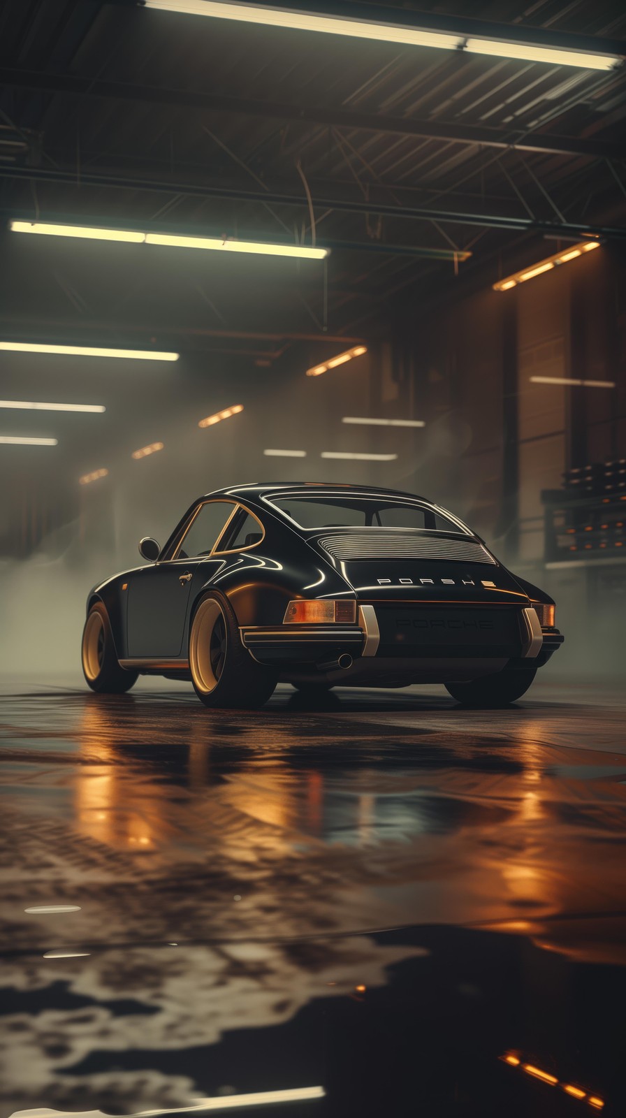 Classic Black Porsche 911 Garage Wall Art