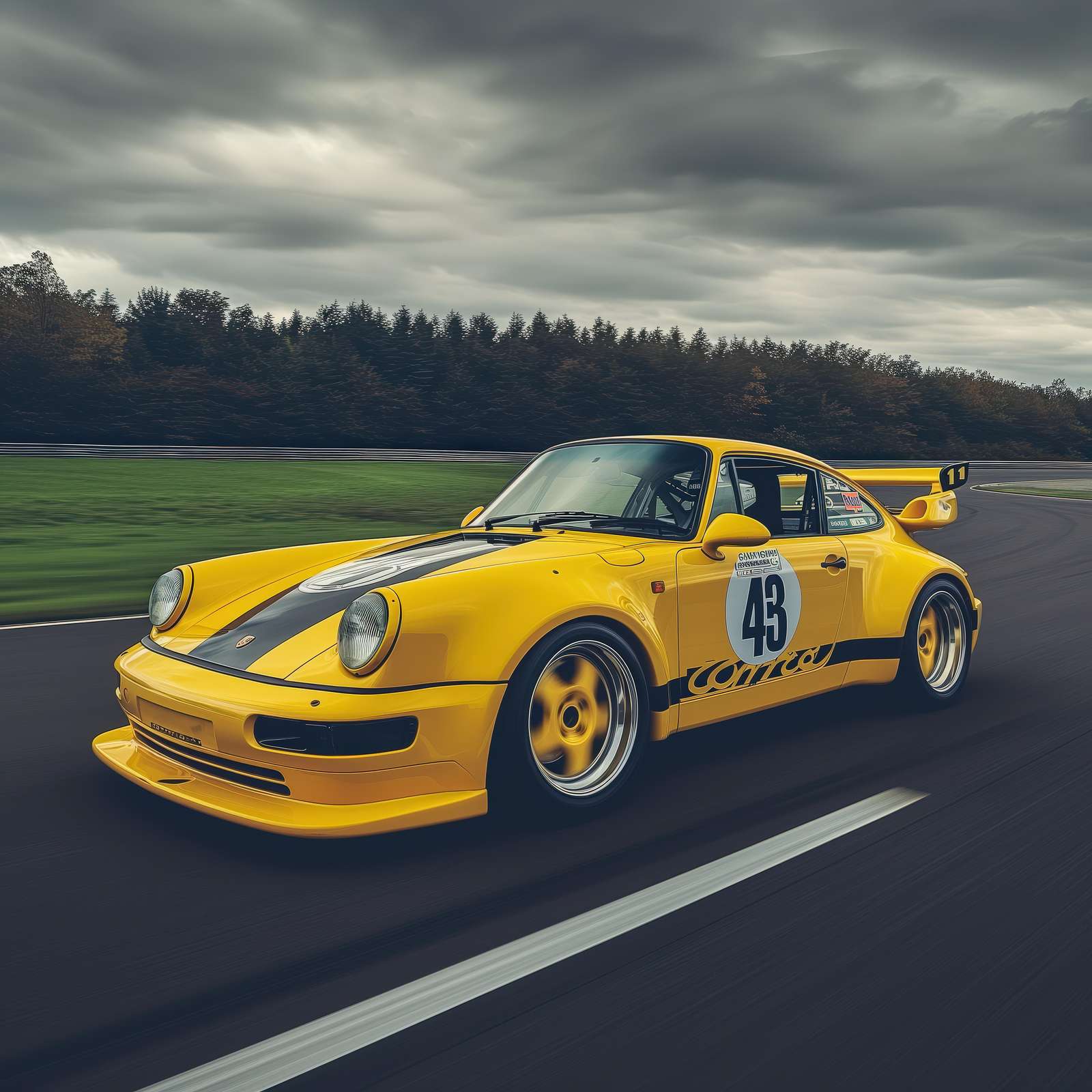Yellow Porsche Racing Legend Wall Art