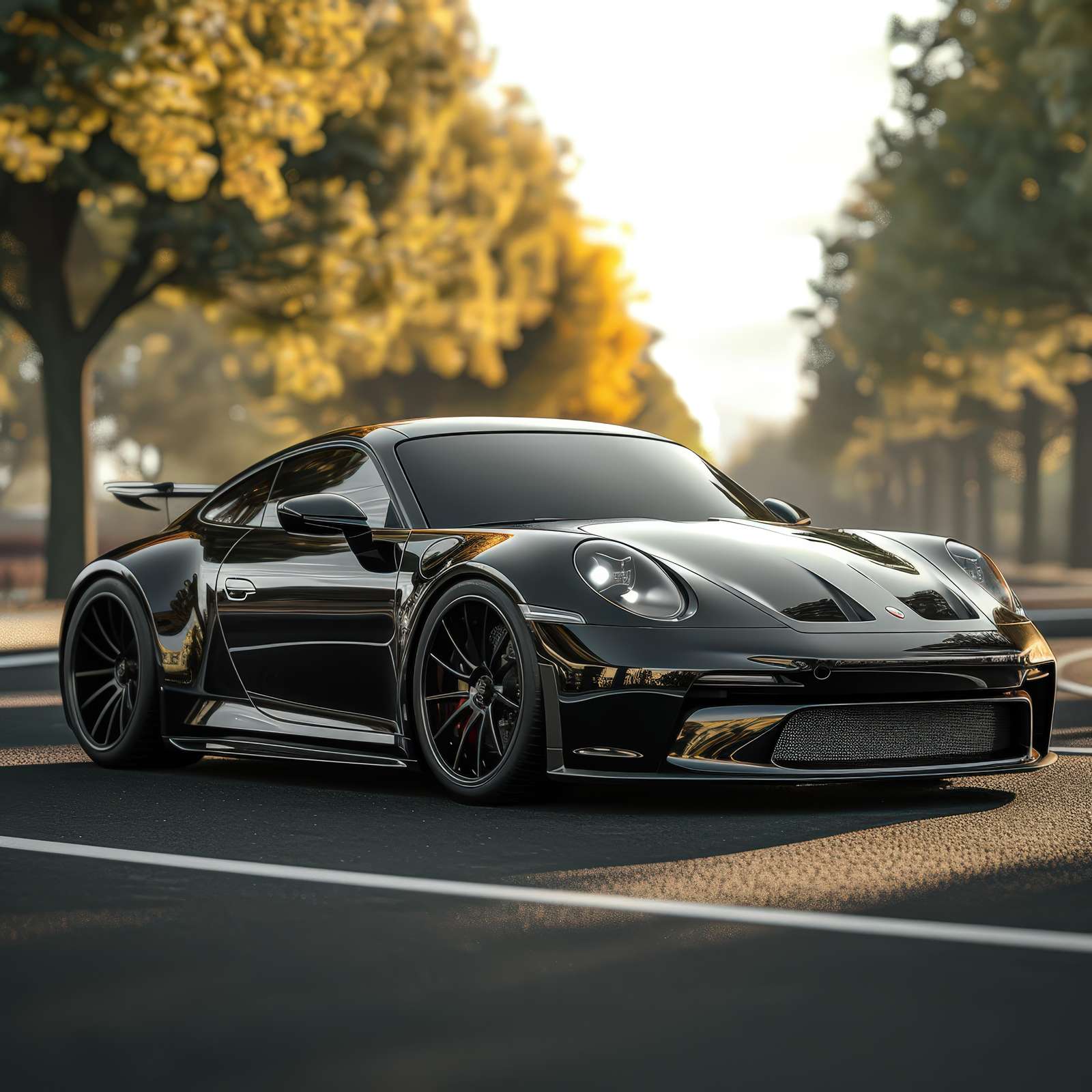 Sleek Black Porsche 911 GT3 Wall Art Wall Art