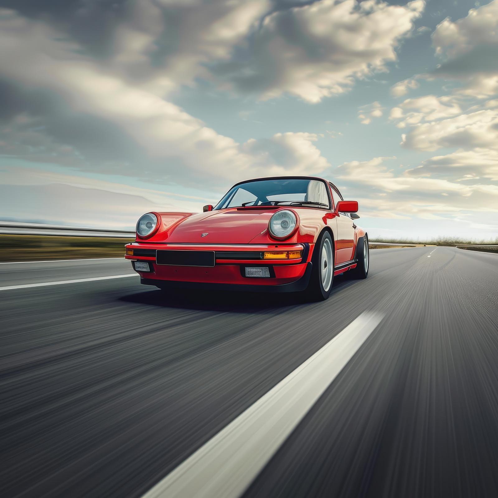 Vintage Red Porsche Speed Wall Art