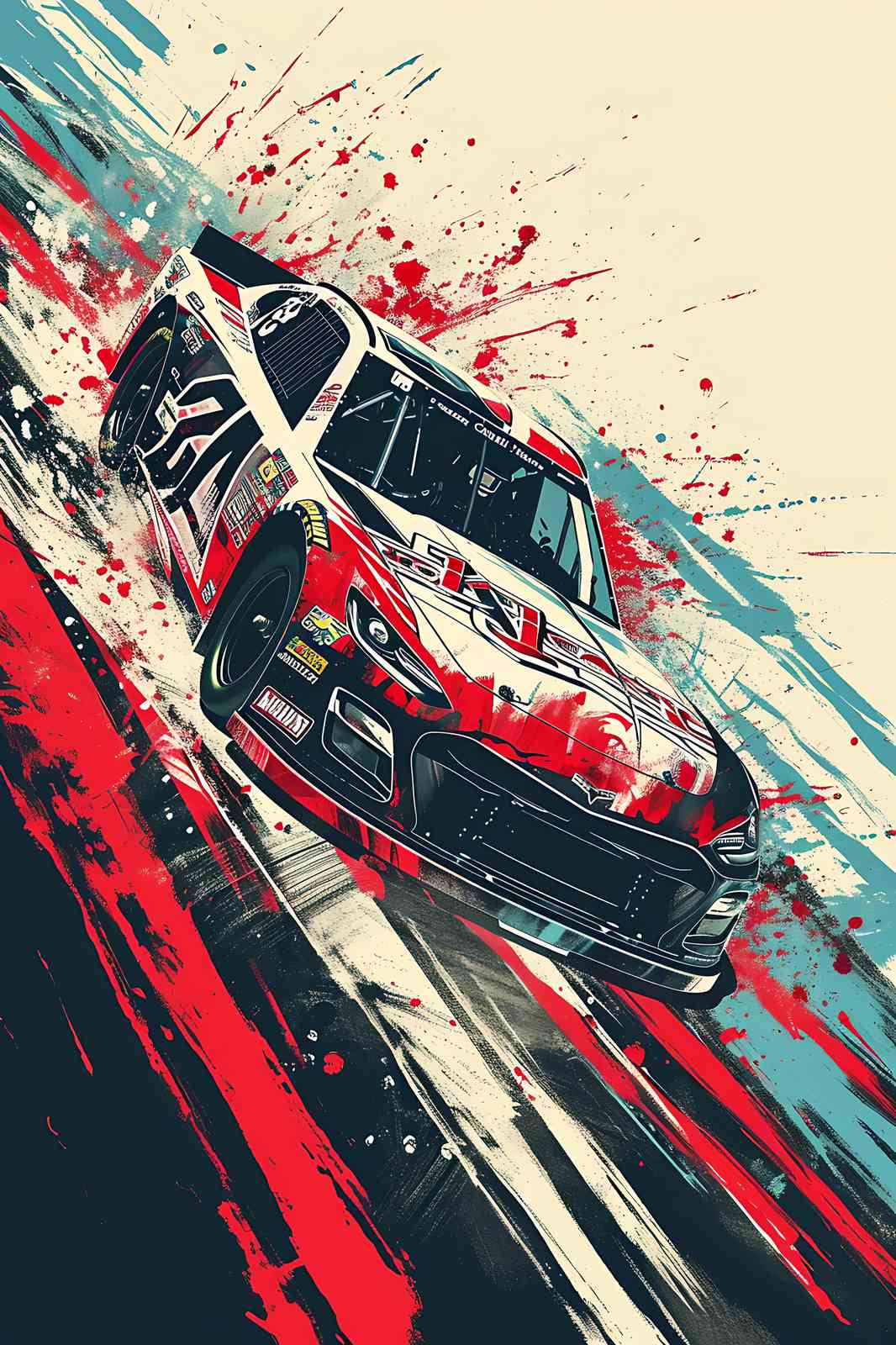 Dynamic Racing Car Speed Abstract Wall Art