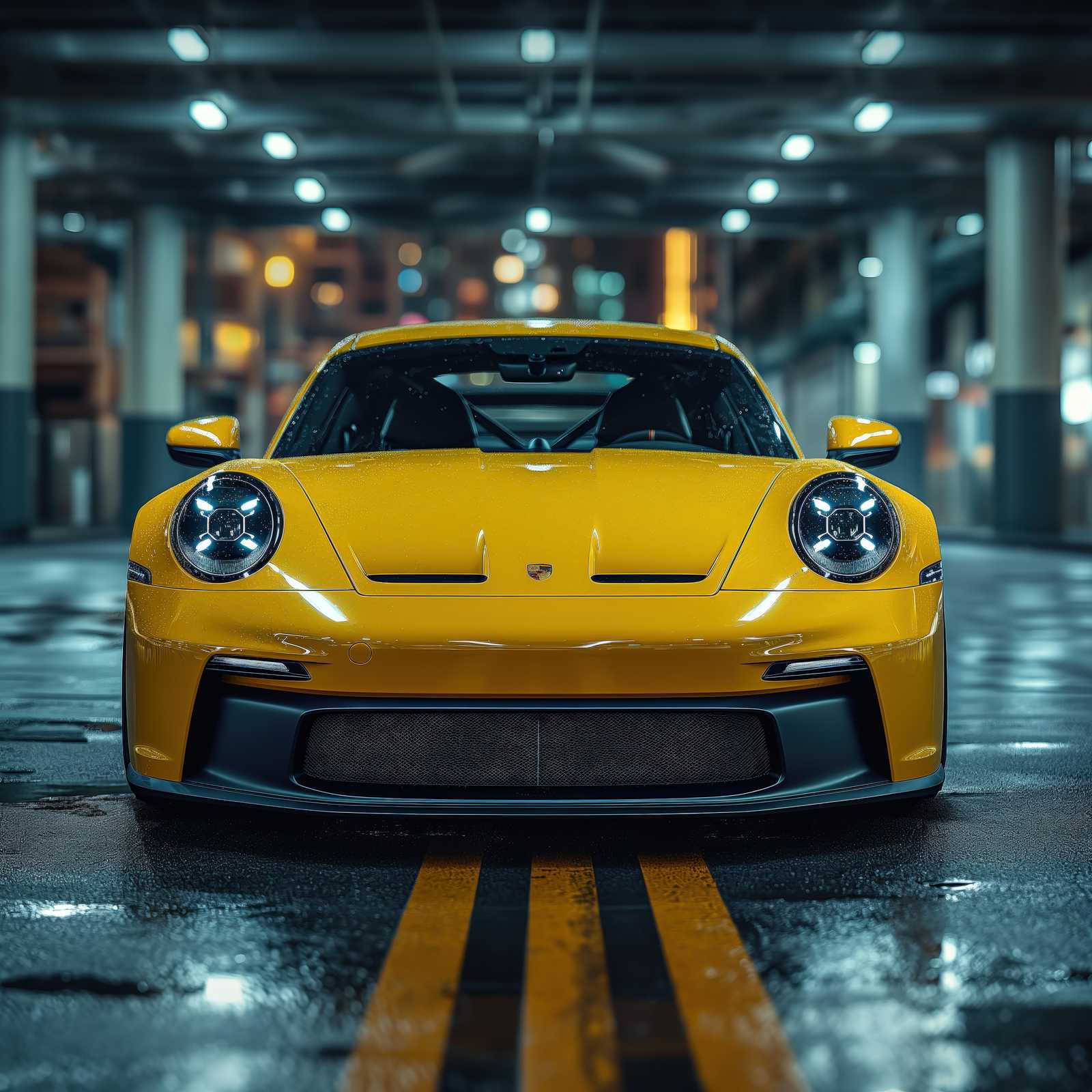 Yellow Porsche 911 GT3 Wall Art