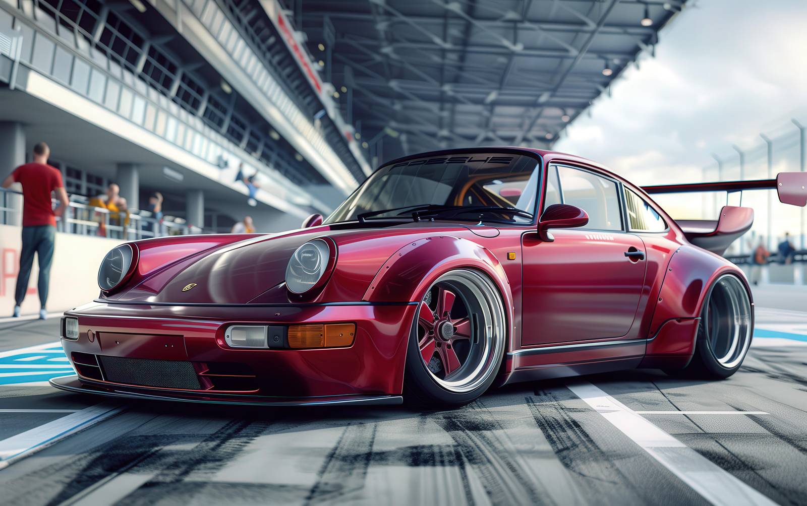 Stunning Red Porsche 911 Race Car Wall Art