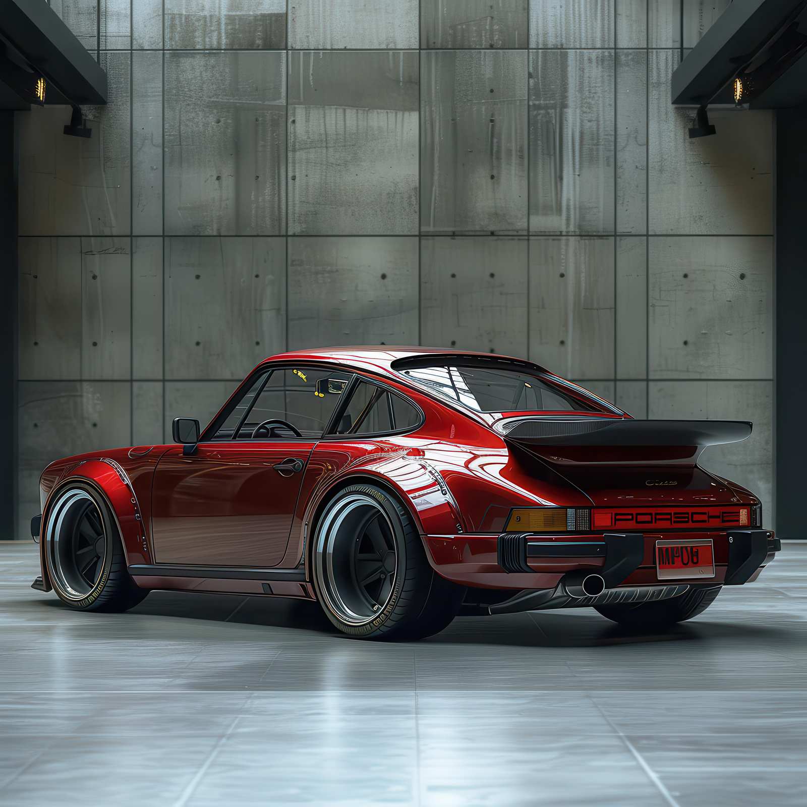 Red Porsche Widebody Poster Wall Art