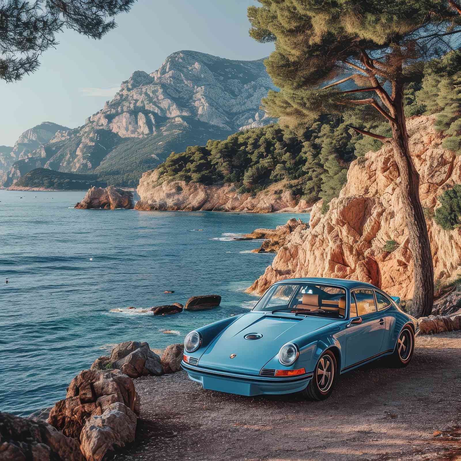 Serene Coastal Drive Porsche 911 Wall Art