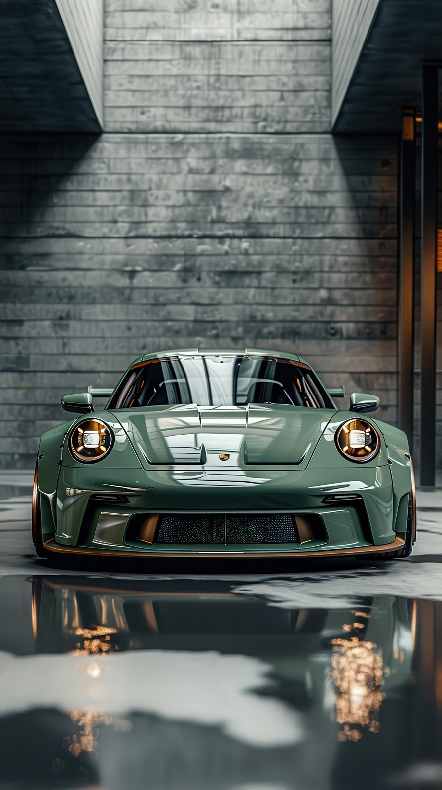 Sage Green Porsche GT3 Wall Art Wall Art