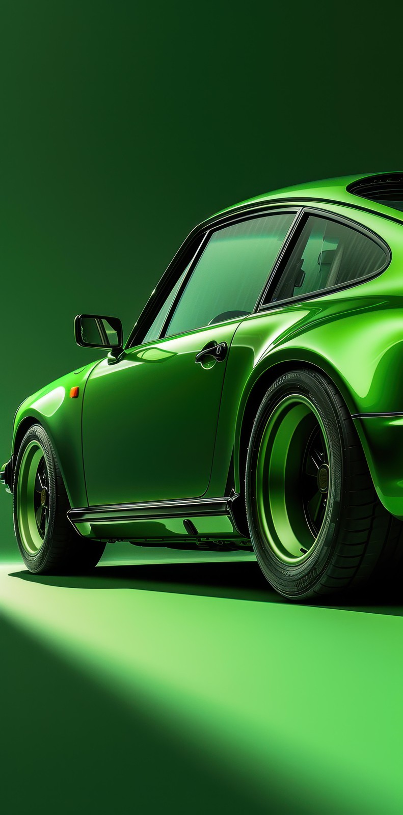 Vibrant Green Classic Car Wall Art