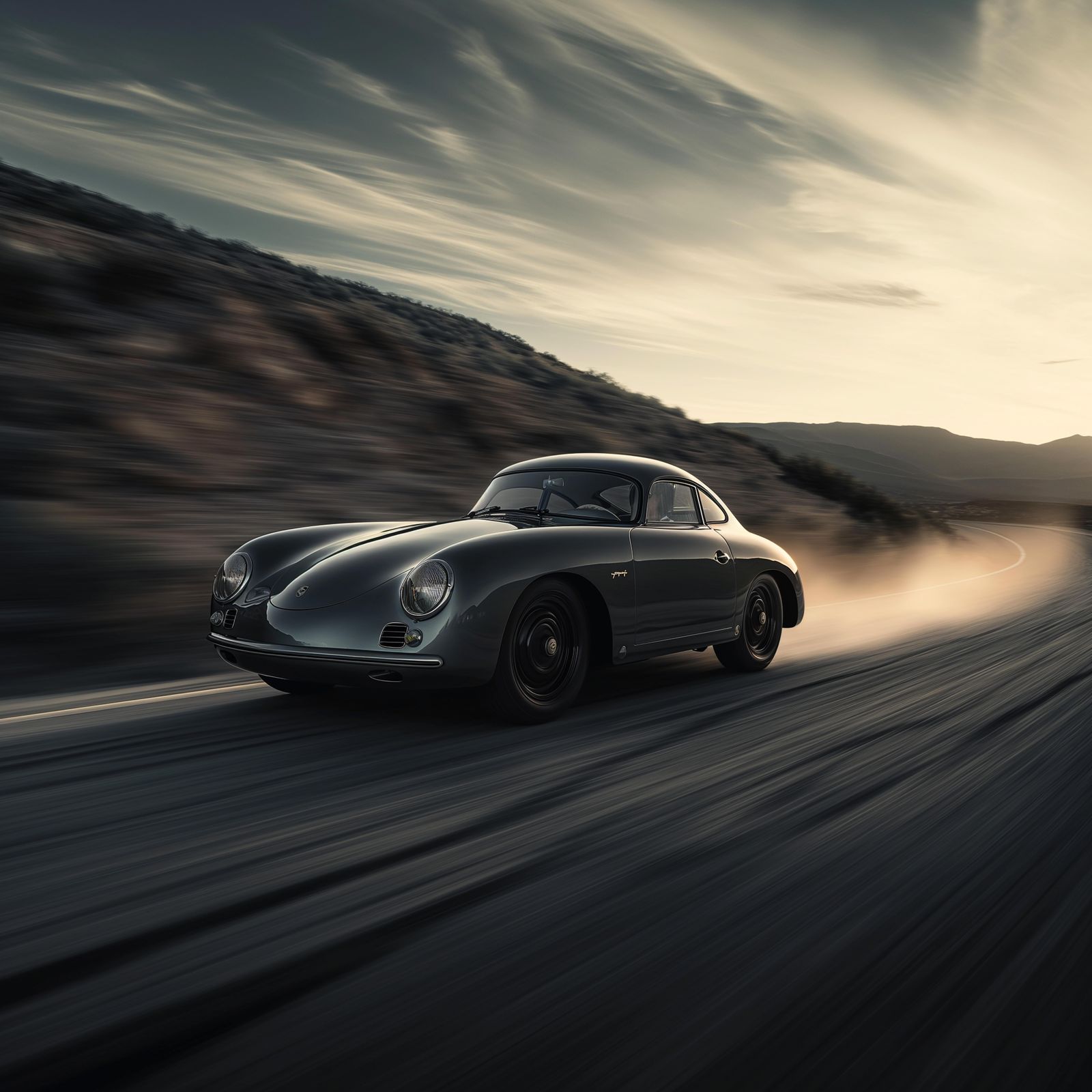 Classic Porsche Speed Desert Road Wall Art